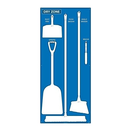 Nmc National Marker Dry Zone Shadow Board, Blue/White, 68 X 30, Pro Series Acrylic - SB129FG